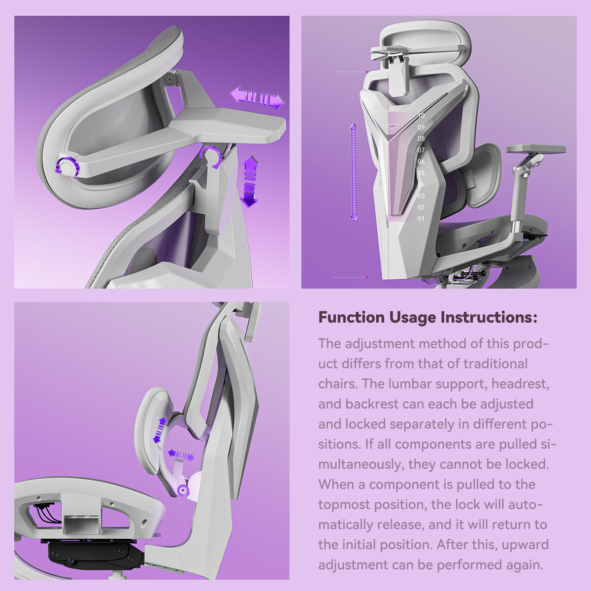 AutoFull G7 White Ergonomic Gaming Chair